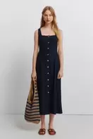 Vestido midi escote cuadrado