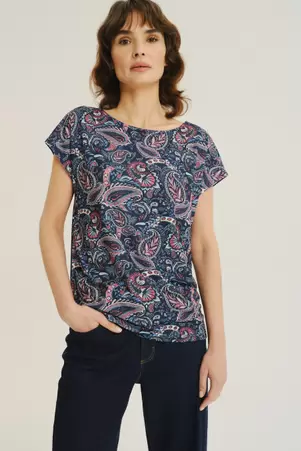 Top z nadrukiem typu paisley