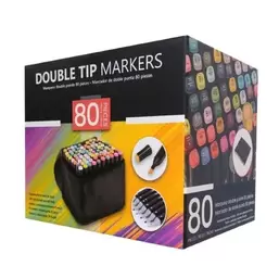 , markery dwustronne, 80 szt.