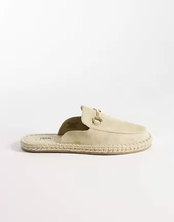 ASOS DESIGN – Szarobeżowe espadryle bez pięty