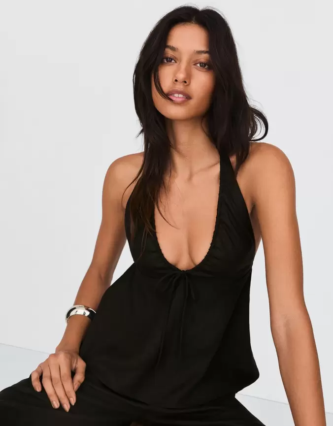 Top halter z lnem