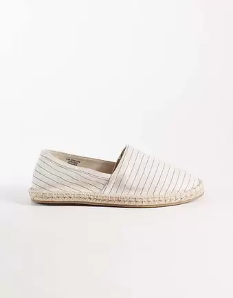 ASOS DESIGN – Lniane espadryle w kolorze naturalnym w czarne paski