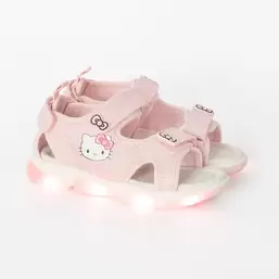 , Sandały dziewczęce, różowe, świecąca podeszwa, Hello Kitty