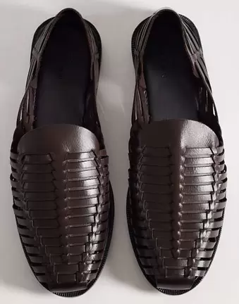 ASOS DESIGN – Jasnobrązowe skórzane sandały w stylu rybackim