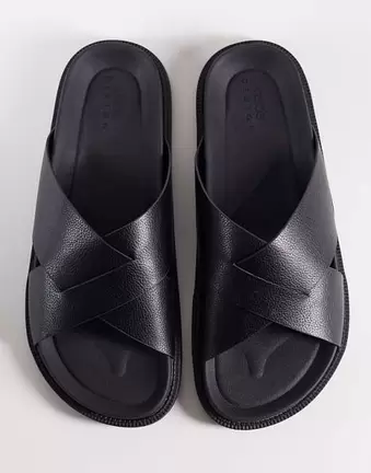 ASOS DESIGN – Czarne sandały ze skrzyżowanymi paskami