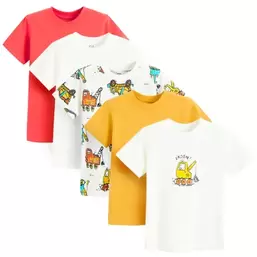 , T-shirt chłopięcy, mix, zestaw, 5 szt.