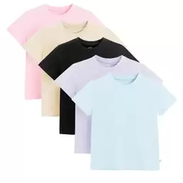 , T-shirt dziewczęcy, mix, zestaw, 5 szt.