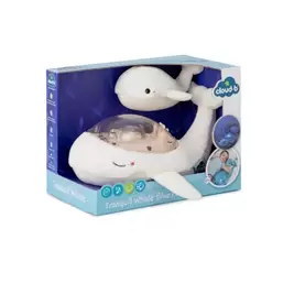 , Tranquil Whale, Wieloryb, lampka z projekcją świetlną i grzechotką, biała
