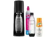 Saturator SODASTREAM Terra Black + nabój CO2 + 2 butelki Fuse 1L + syrop Mirinda Czarny