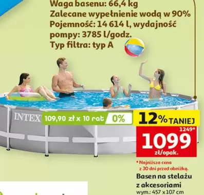 Basen na stelażu z akcesoriami