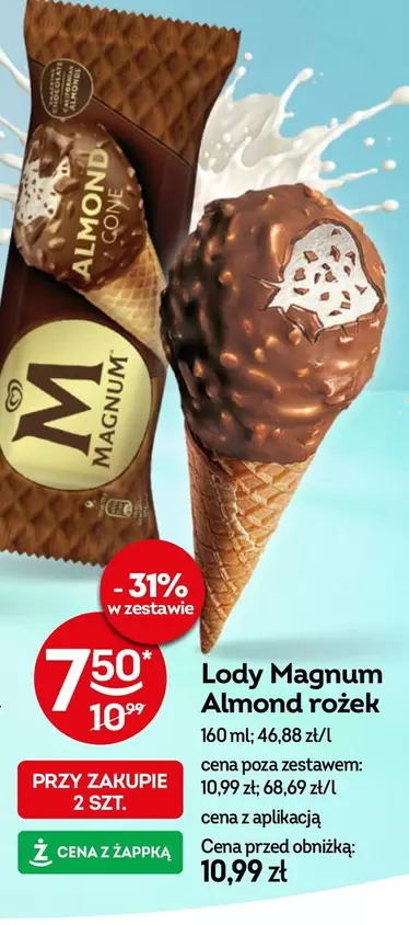 Lody Magnum Almond rożek