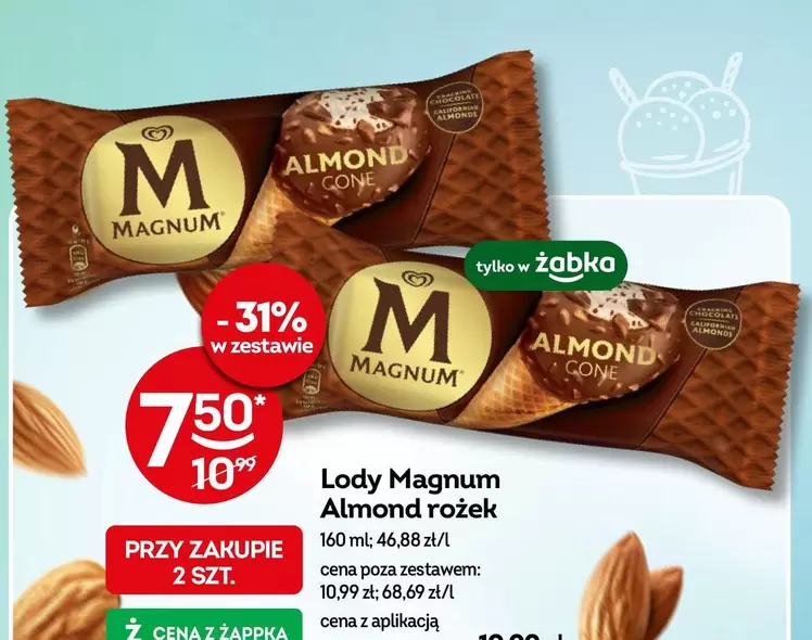Lody Almond rożek