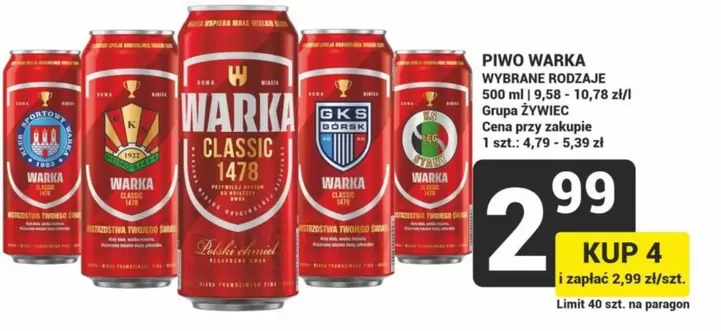 Classic - PIWO WARKA WYBRANE RODZAJE