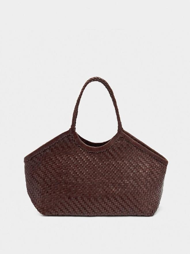 Pleciona torba shopper ze skóry