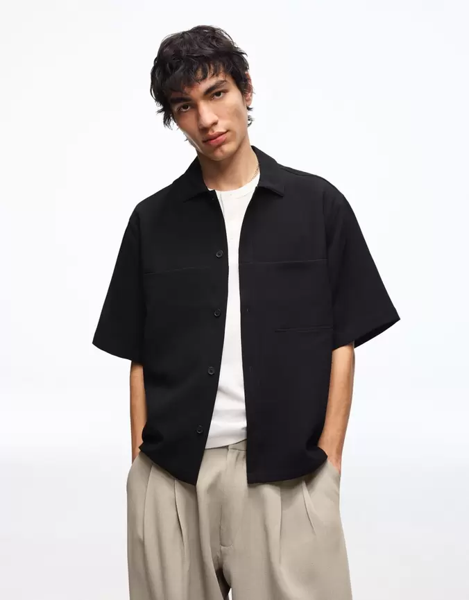 Koszula boxy tailoring z krótkim rękawem