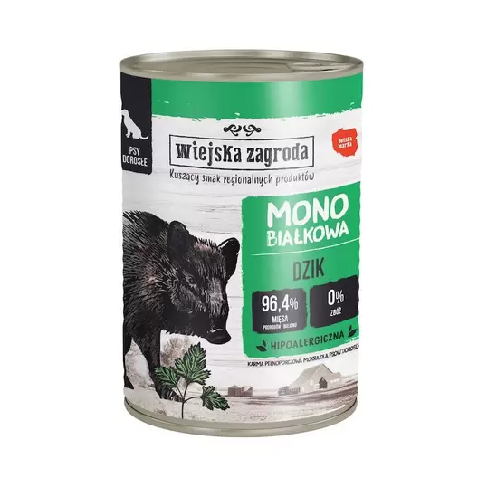 WIEJSKA ZAGRODA KARMA DLA PSA monobiałkowa dzik