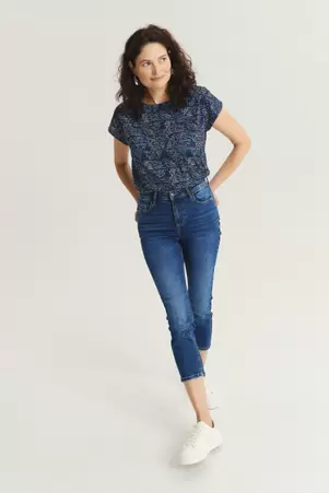 Granatowe jeansy 3/4