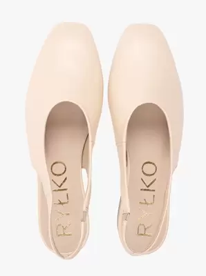Kremowe czółenka bez pięty slingback