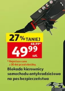 Blokada kierownicy samochodowej antykradzieżowa na pas bezpieczeństwa