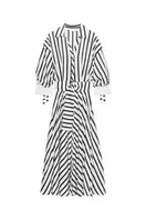 STRIPED MIDI DRESS WITH BELT