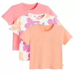 , T-shirt dziewczęcy, mix, zestaw, 3 szt.