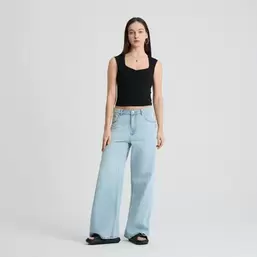 Regulowane jeansy o kroju wide leg