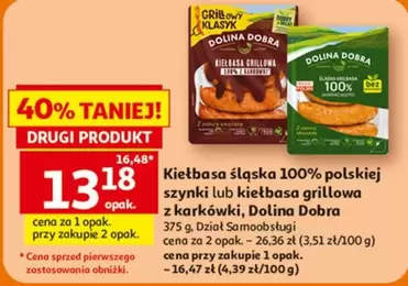 Kiełbasa śląska 100% polskiej szynki lub kiełbasa grillowa z karkówki