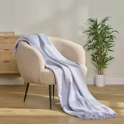 Jednokolorowy koc z wełną Welneso 130x170 cm