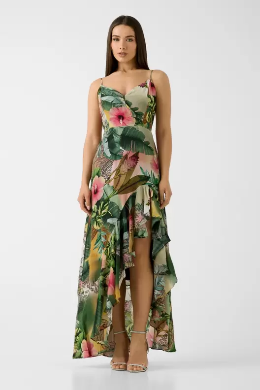 Maxi con estampado floral dress