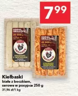 Kiełbaski białe z boczkiem, serowe w posypce