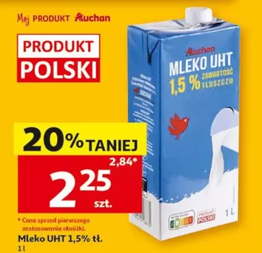 Mleko UHT 1,5% tłuszczu