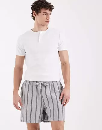 ASOS DESIGN – Szare dżersejowe szorty oversize w paski