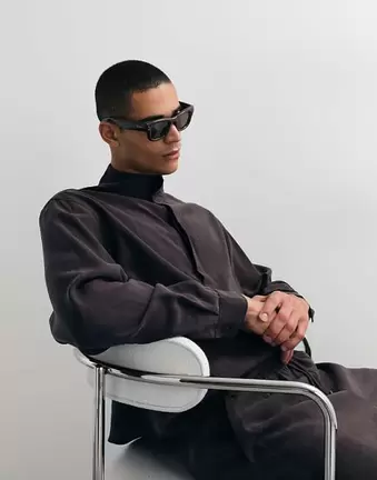 ASOS DESIGN – Brązowa zakładana przez głowę koszula oversize z golfem, część zestawu
