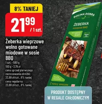 Żeberka wieprzowe wolno gotowane w sosie BBQ