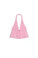 STRIPED POPLIN HALTER TOP