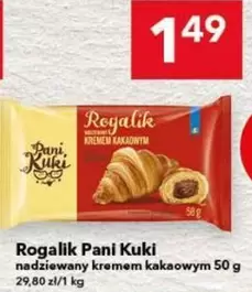 Rogalik nadziewany kremem kakaowym
