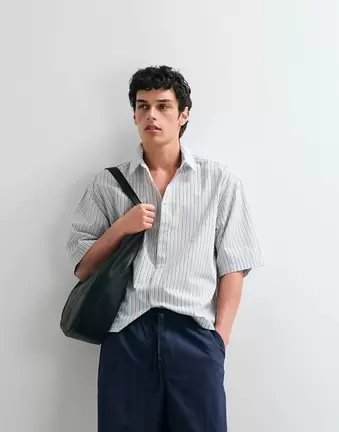 ASOS DESIGN – Biała koszula popelinowa oversize w paski