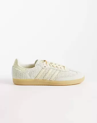 Adidas Originals – Samba OG – Kremowo-żółte szydełkowane buty sportowe