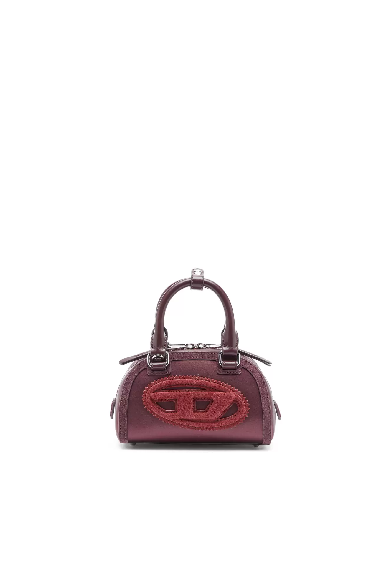 1DR Dome - Borsa bowling piccola in raso e scamosciato