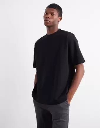 ASOS DESIGN – Czarny miękki i gruby T-shirt oversize