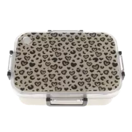 , lunchbox dzielony, Panterka, brązowa