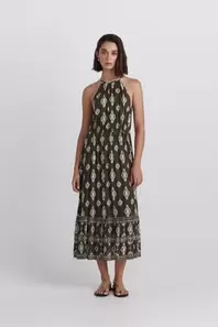 Vestido halter estampado
