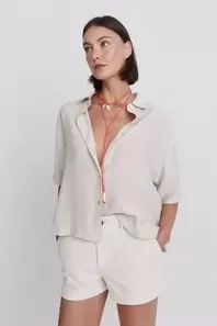 Camisa fluida manga corta