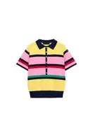 STRIPED KNIT POLO SHIRT