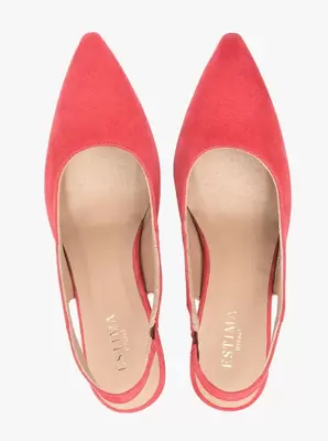 Czerwone czółenka bez pięty slingback