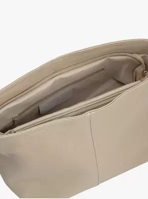 Ciemnobeżowa torebka ze skóry licowej