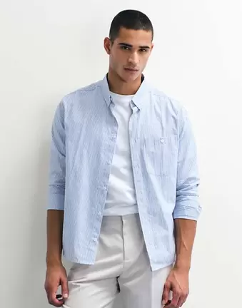 ASOS DESIGN – Niebieska koszula oxford o luźnym kroju w paski