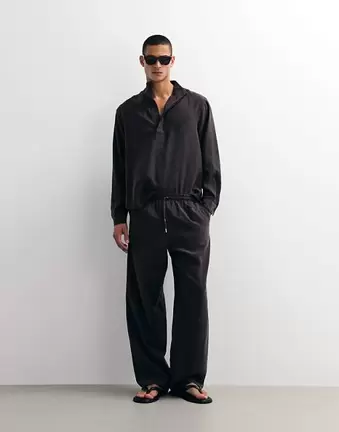 ASOS DESIGN – Brązowe zwiewne spodnie z szerokimi nogawkami, część zestawu
