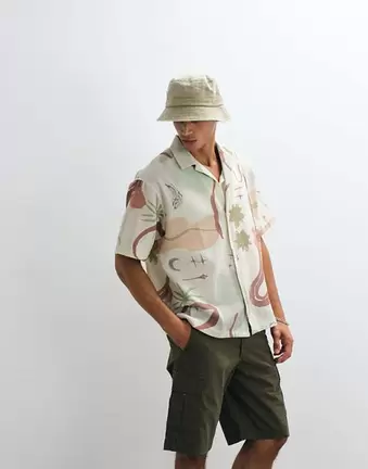 ASOS DESIGN – Koszula oversize w abstrakcyjny wzór