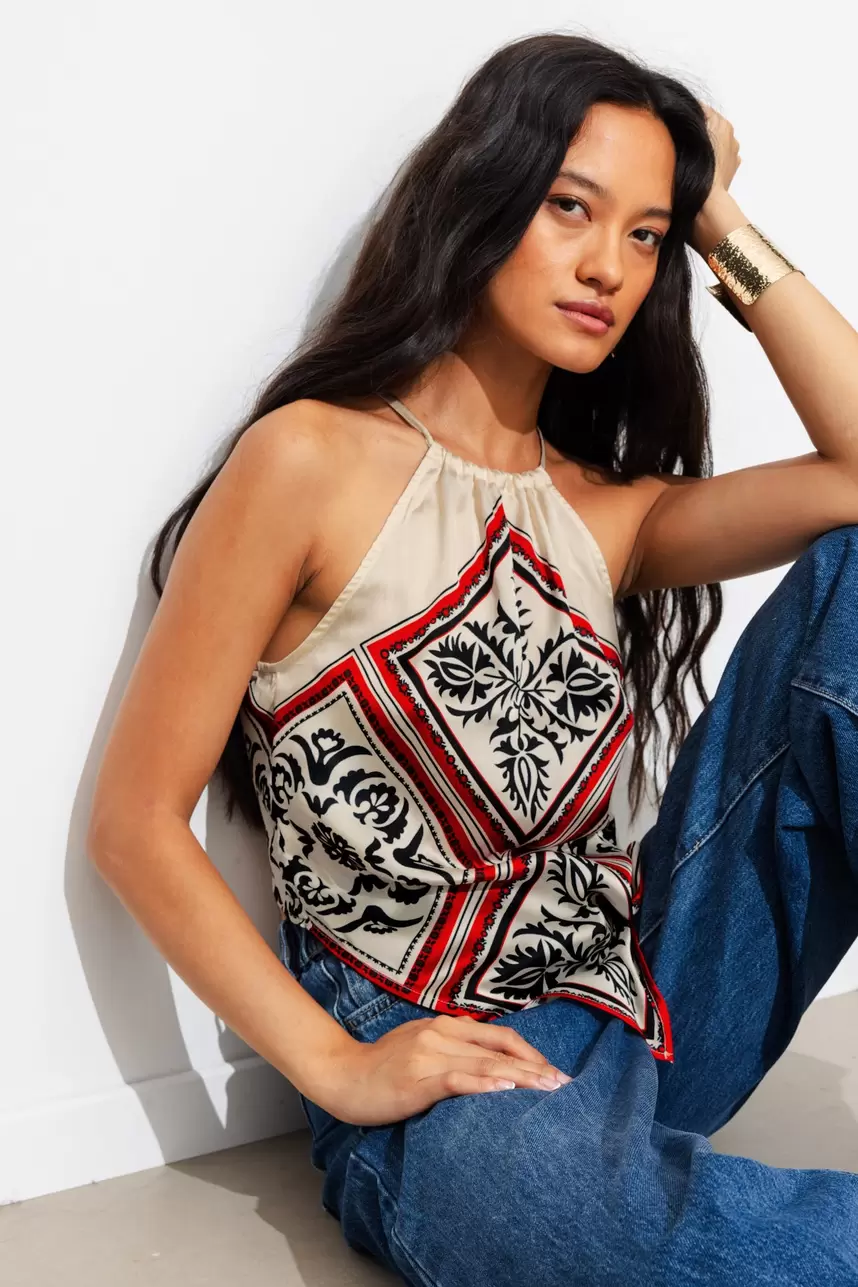 Satynowy top
